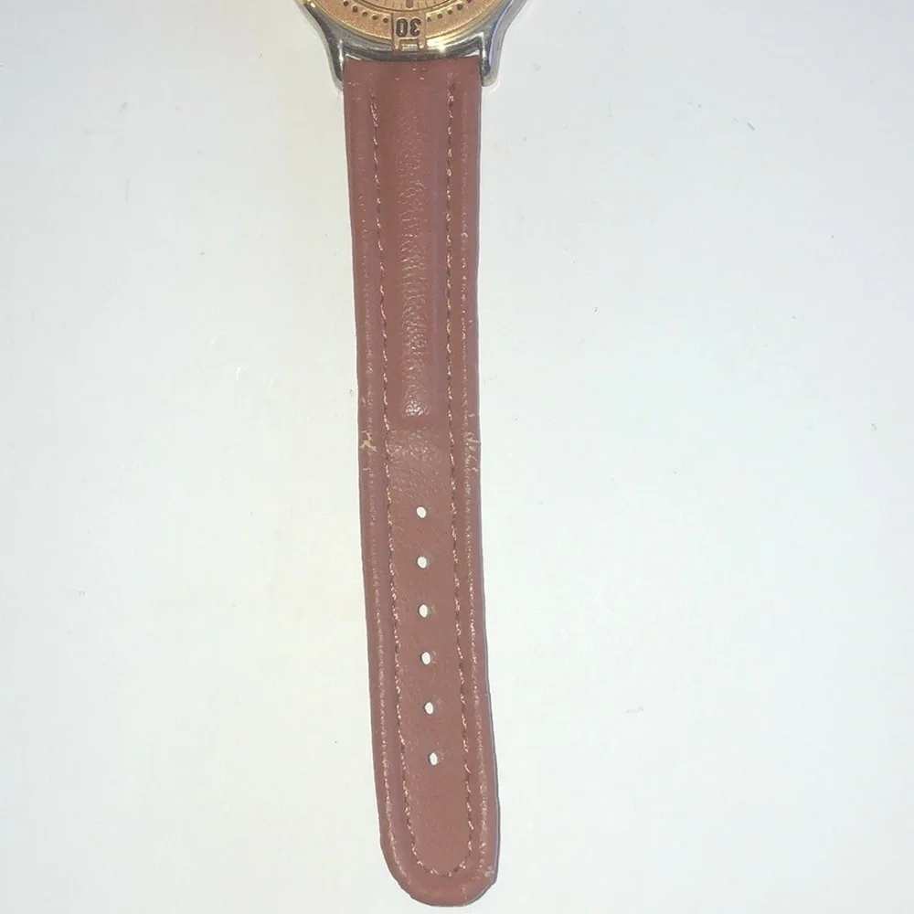 Penatech Classic Brown Leather Band Watch Wristwatch NEW BATTERY